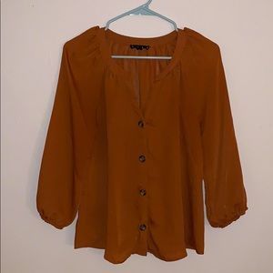 Burnt Orange Button Down Blouse